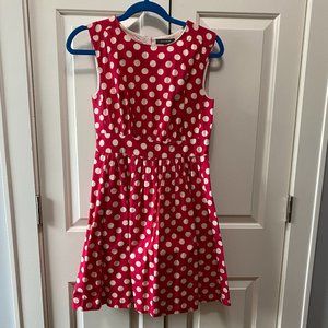 Emily and Fin Modcloth Red Polka Dot Sleeveless Vintage Dress